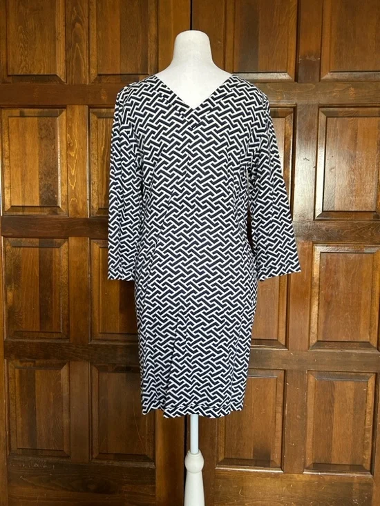 Peter Millar Blue White Geometric Drawstring Beach Dress Cover Up Size Small - Picture 3 of 8